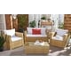 preview thumbnail 35 of 52, SAFAVIEH Outdoor Patio Furniture Machie 4-Piece Conversation Set Natural/White