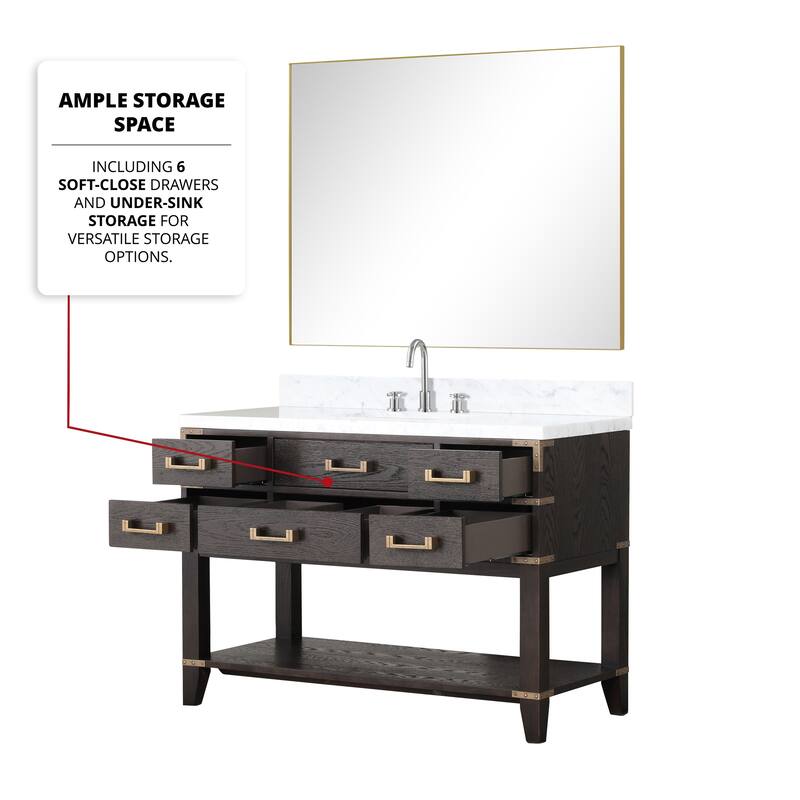 Lexora Norwalk Bath Vanity and Carrara Marble Top