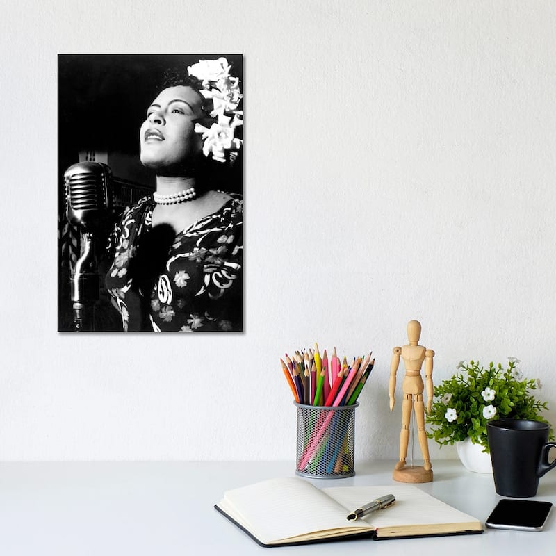 iCanvas "Jazz and blues Singer Billie Holiday in the 1940s " by Rue Des Archives Canvas Print - 12x8x0.75