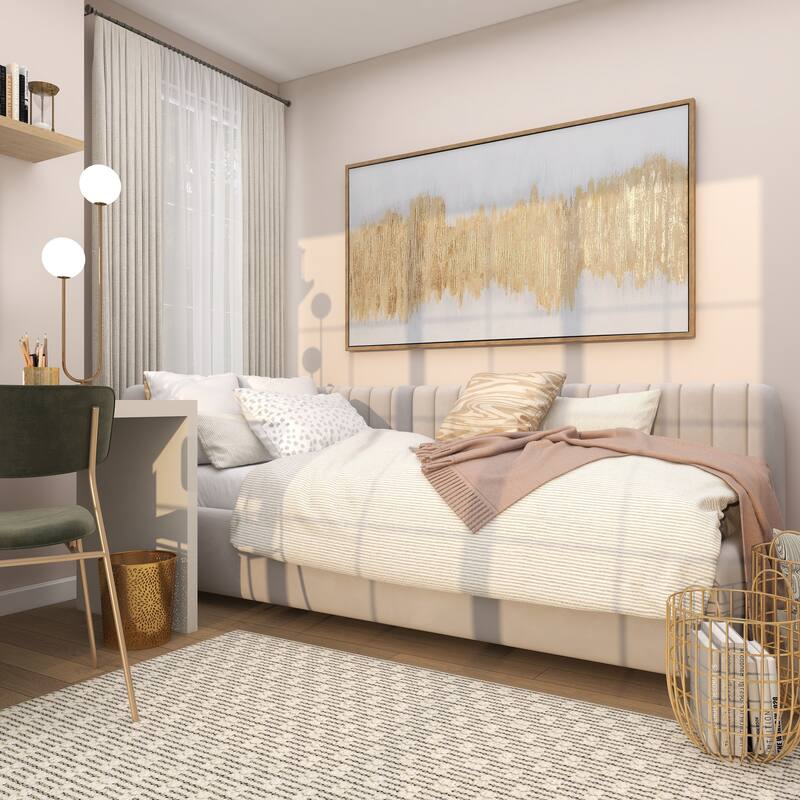 CosmoLiving by Cosmopolitan Canvas Glitter Flakes Geode Living Room Framed Wall Art with Gold Frame