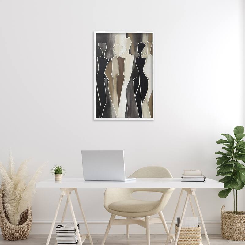 Stupell Earthy People Silhouettes Framed Giclee Art Design By LSR Creative Studio