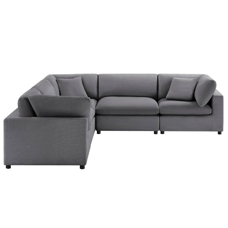Cambrai Modular 5-Piece Sectional by Greyson Living - Charcoal Fabric