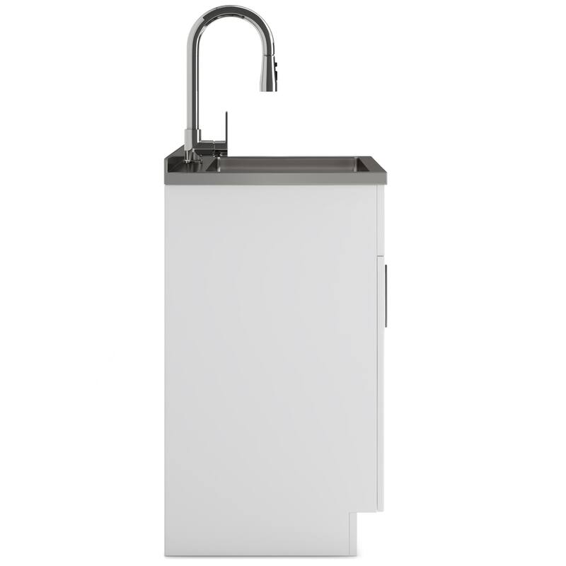 WYNDENHALL Marina Transitional Laundry Cabinet with Faucet and Stainless Steel Sink