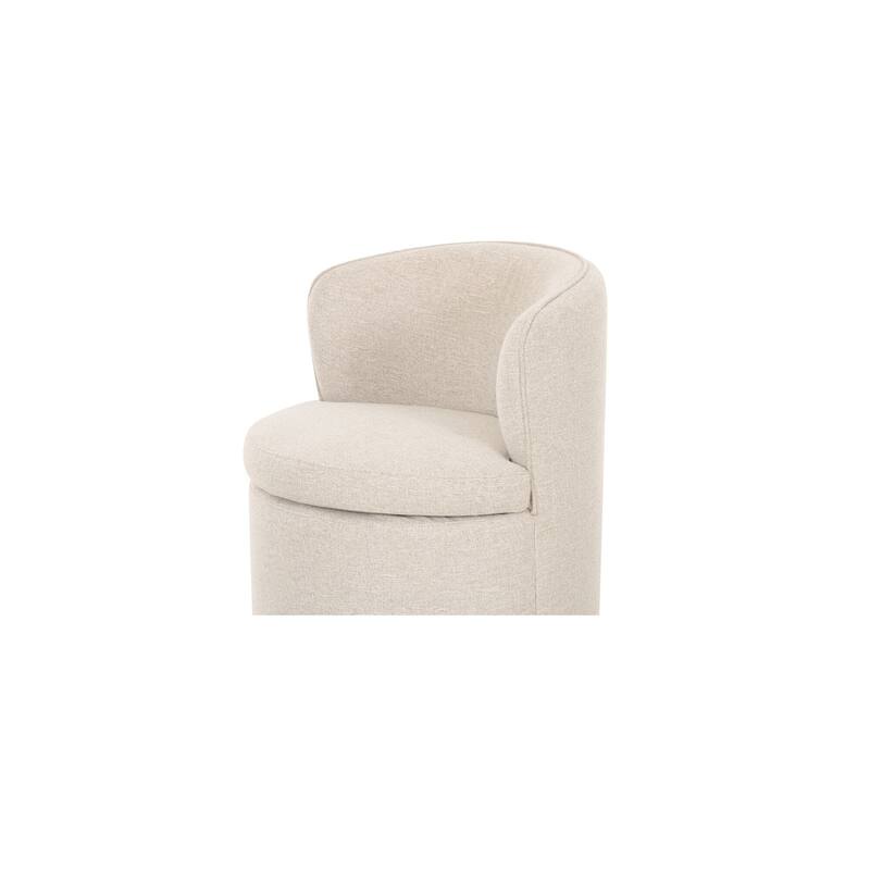 NADAAL STUDIOS Bramric Dining Chair, Curved Back Swivel Seat in Performance Upholstery, Oatmeal