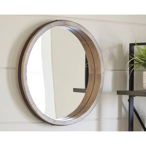 Ashley Furniture Jamesburg Brown/Black Accent Mirror - 24"W x 3"D x 24"H