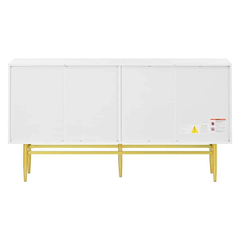 Modern Accent Cabinet with 4 Doors and Adjustable Shelves, Sideboard Buffet Storage Cabinet for Living Room, Entryway