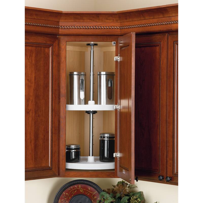 Rev-A-Shelf 20'' Lazy Susan Full-Circle Polymer 2-Shelf, White, 3072-20-11-52