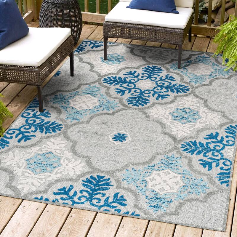 JONATHAN Y Circus Trellis High-Low Indoor/Outdoor Area Rug