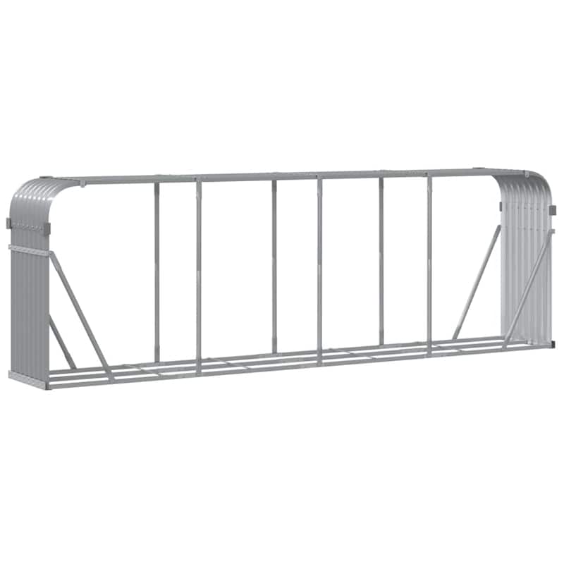 vidaXL Log Holder Outdoor Indoor Storage Firewood Rack Stand Galvanized Steel