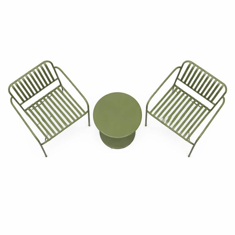 18 in H Outdoor Metal Bistro Set with Table and Chairs (3-Piece)