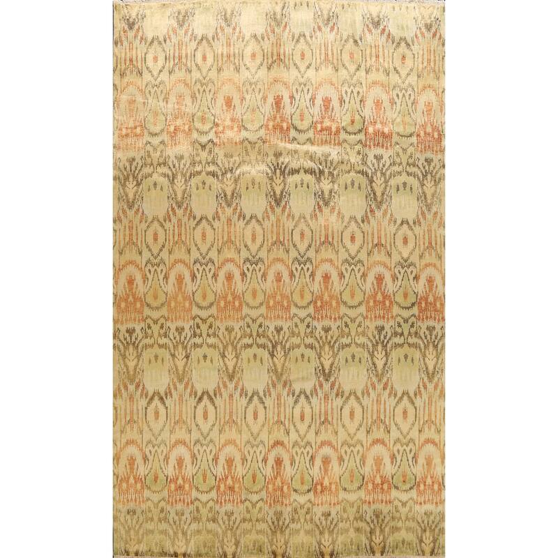 All-over Ikats Oriental Living Room Area Rug Wool Hand-knotted Carpet - 8'10" x 11'10"