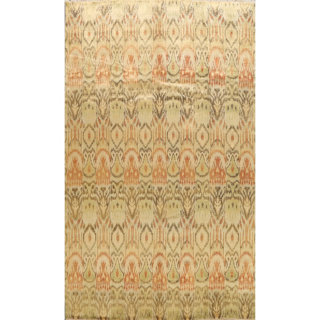 All-over Ikats Oriental Living Room Area Rug Wool Hand-knotted Carpet - 8'10" x 11'10"