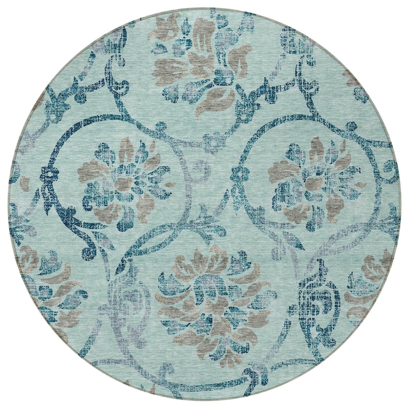HomeRoots Floral Traditional Rectangle Outdoor Rug