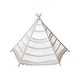 preview thumbnail 5 of 5, Reclaimed Cotton Crocheted and Teakwood Teepee with Mat - 40.0"L x 40.0"W x 43.5"H