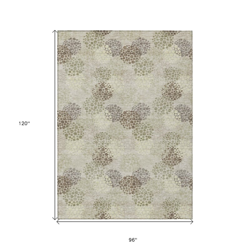 HomeRoots Polka Dot Transitional Rectangle Outdoor Rug