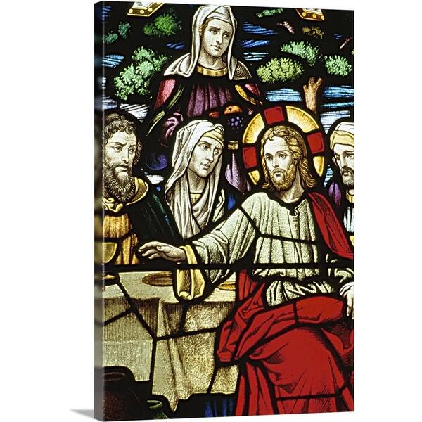 Shop Stained Glass Painting Of Last Supper Canvas Wall Art