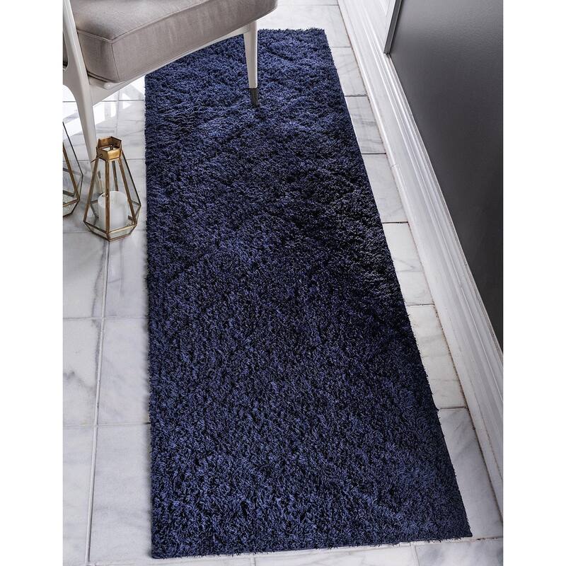 Shag Olido Collection Area Rug - 2'7"x10' - Navy Blue