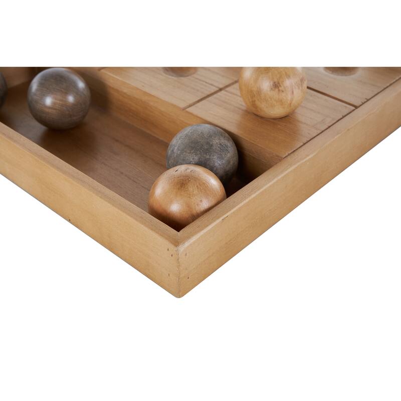Brown Wood Home Decor Game Set with 9 Balls - 16"W x 12"L x 2"H