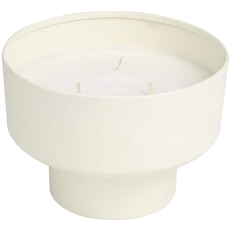 Metal Scented Matte 50 oz 3 Wick Decorative Candle with White Wax - Black, Gray, Light Brown, White - Roche River Decor