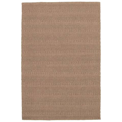 ECARPETGALLERY Hand Tufted Sienna Taupe Wool Rug - 5'0 x 7'6