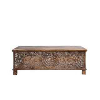 The Curated 17th Century Trunk Solid wood hand-carved 48" Coffee Table - 48 x 24 x 17 (H) - Bed Bath & Beyond - 31294176