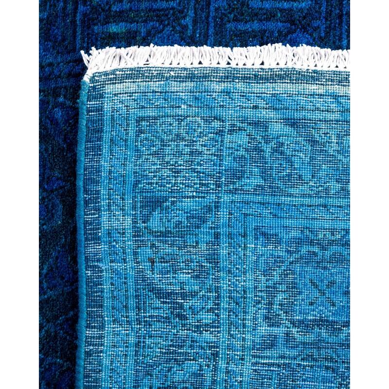 Fine Vibrance One-of-a-Kind Hand-Knotted Runner Rug - Blue, 2' 7" x 11' 8" - 2' 7" x 11' 8"