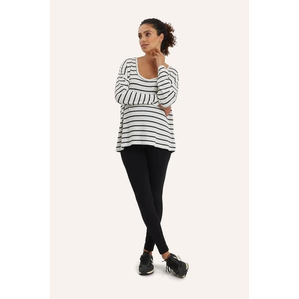 slide 2 of 3, Cannes Sweater Large - Black White Stripe