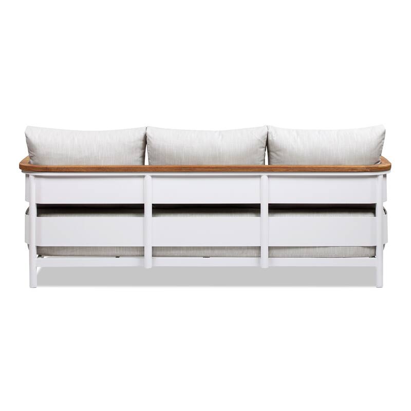 Rhodes Upholstered Teak & Aluminum Outdoor Patio Conversation Set