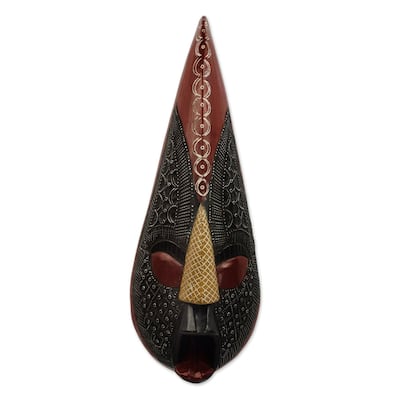 Handmade Abotare African wood mask (Ghana)