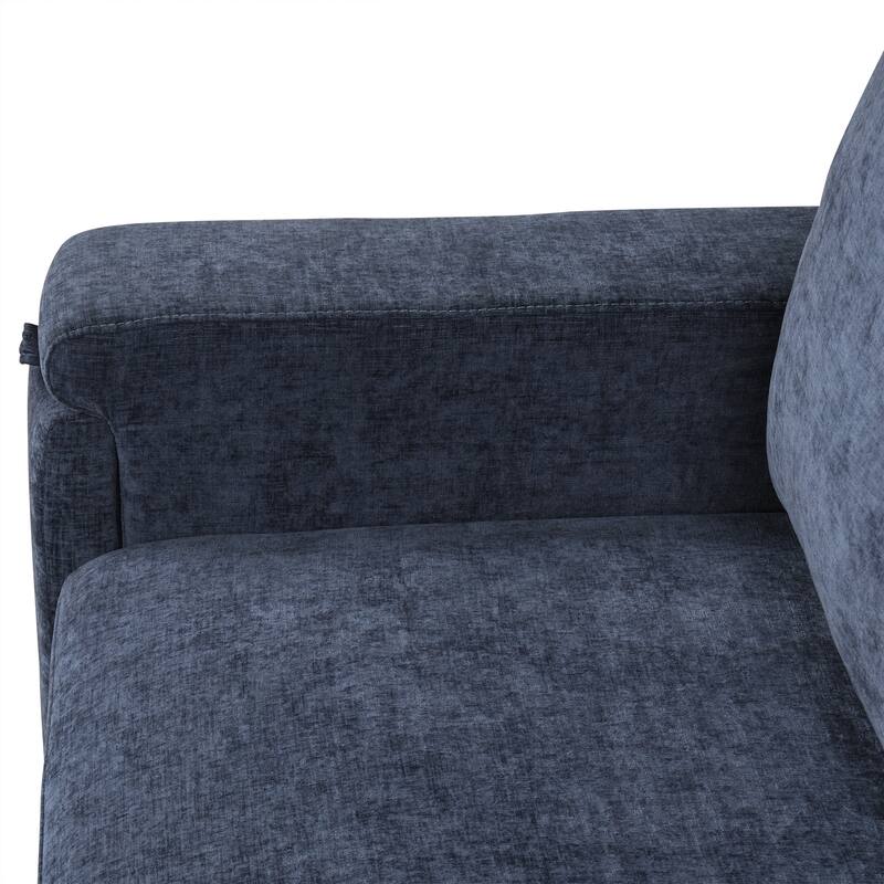 Blue 90.6" L-Shaped 6-Seater Sofa with Storage & USB Ports