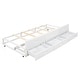 preview thumbnail 10 of 26, Full Size Platform Kids Bed Frame with Storage Headboard, USB, Twin Size Trundle and 3-Drawers for Bedroom, White