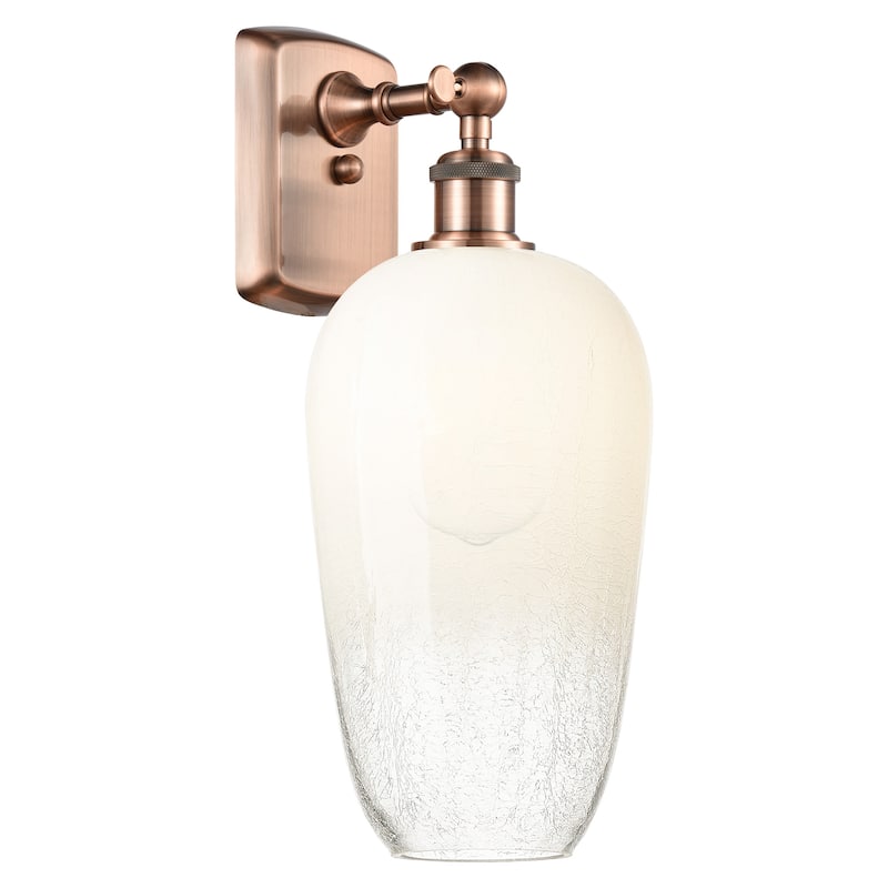 Innovations Lighting 516-1W-16-7 Brookhaven Flute Sconce Brookhaven - Antique Copper / Opal