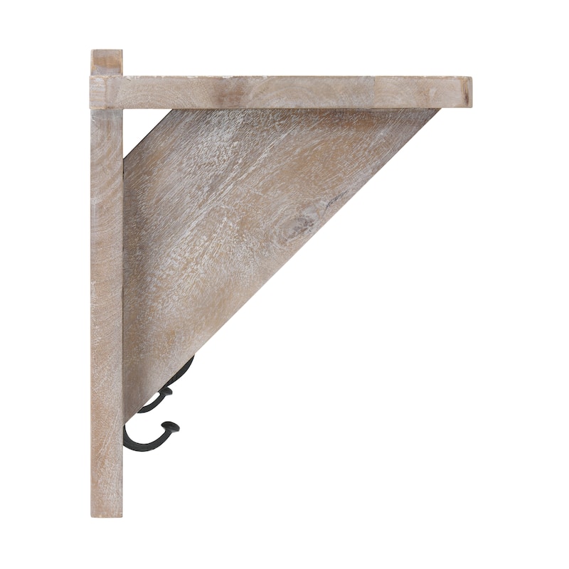 Castleton Mango Wood 40"W Bench and Coat Hook with Shelf