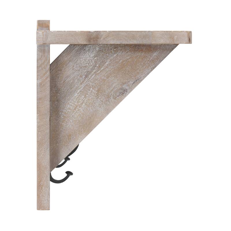 Castleton Mango Wood 40"W Coat Hook with Shelf