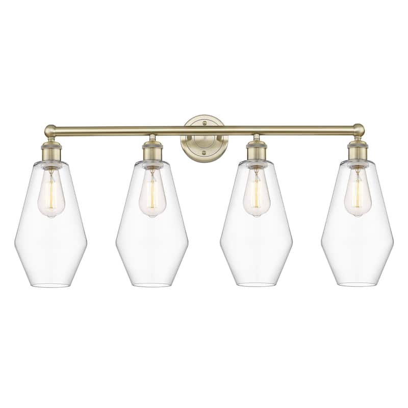 Innovations Lighting Cindyrella - 4 Light 34" Bath Vanity Light - Antique Brass/Clear