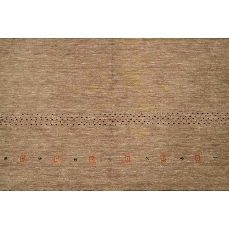 Hand Knotted Oriental 100% Wool Carpet Tribal Animal Pictorial Brown Gabbeh Area Rug - 9' 6'' X 9' 10''