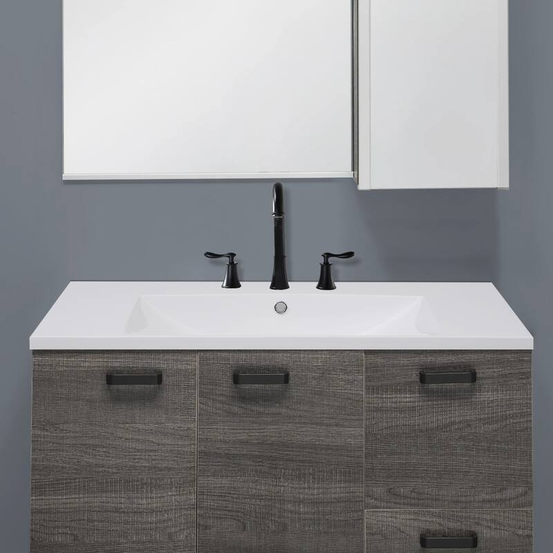 Topcraft Resin Bathroom Vanity Sink Top with Overflow