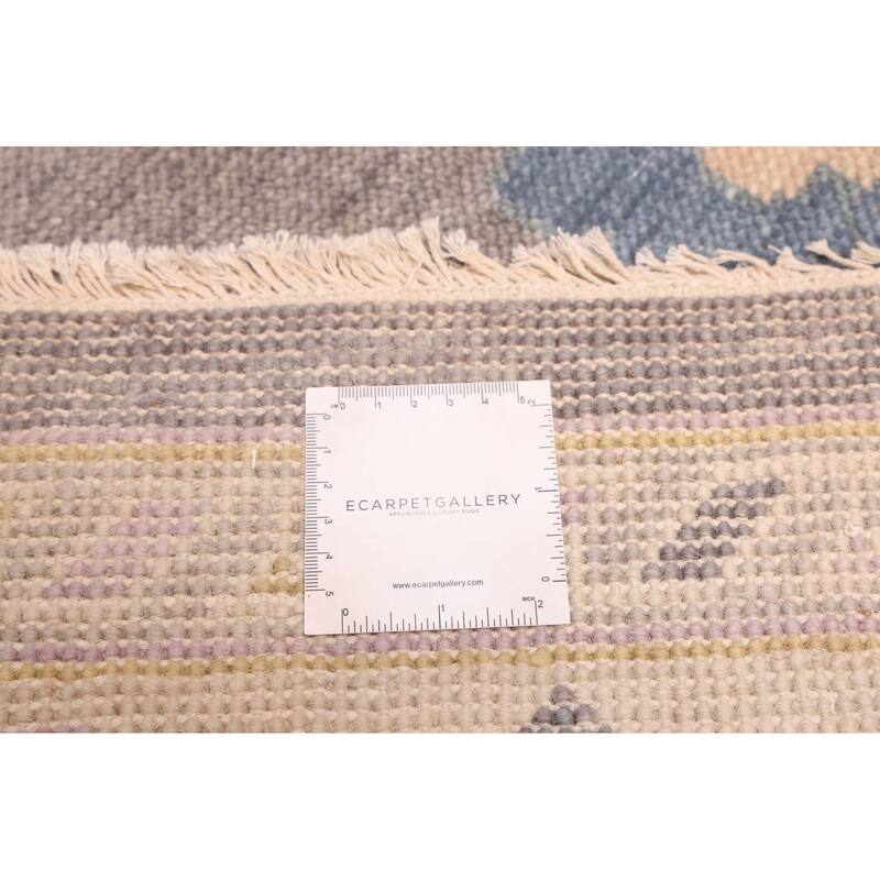 ECARPETGALLERY Hand-knotted Modern Oushak Dark Grey Wool Rug - 8'0 x 9'9