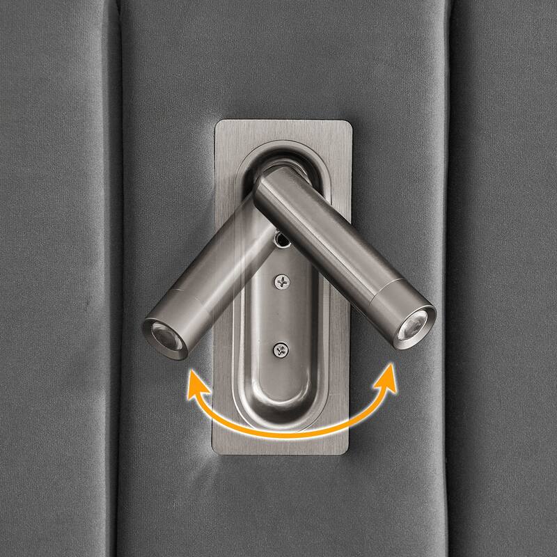 Queen Size Upholstered Bed Frame , Vertical Stripe Design with Buttons Around Platform Bed with Headboard