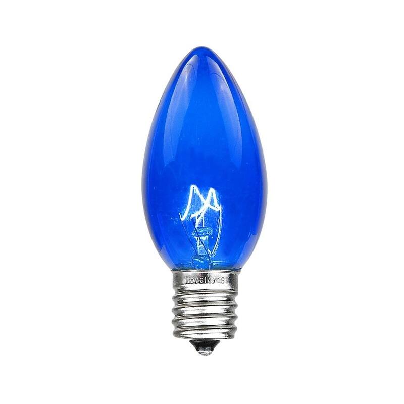 25 Pack C9 Twinkle Outdoor Christmas Replacement Bulbs, C9/E17 Base - Blue