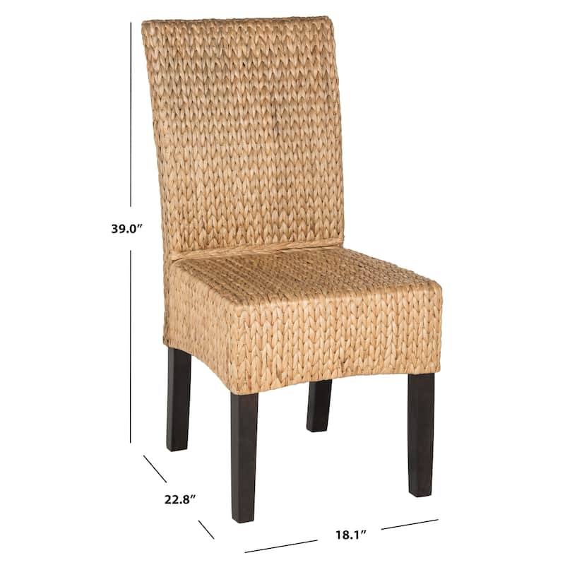 SAFAVIEH Clemensa Natural Dining Chair (Set of 2) - 18.1" x 22.8" x 39" - 18Wx23Dx39H