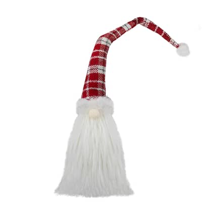 29.5-Inch Red and White Tabletop Santa Claus Sitting Christmas Gnome Decoration - 29.5"