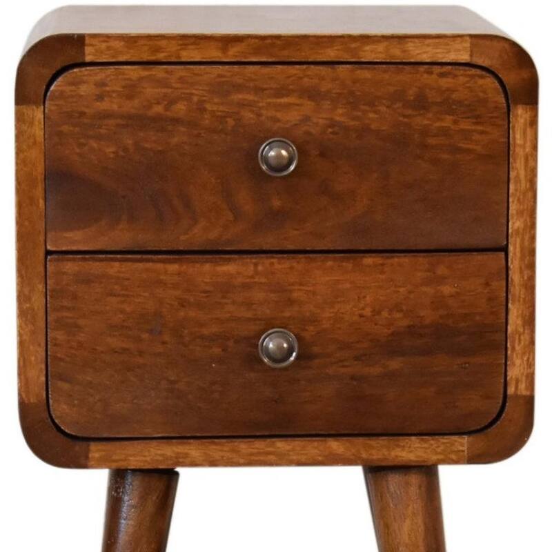 HomeRoots 22" Brown Solid Wood Two Drawer Nightstand