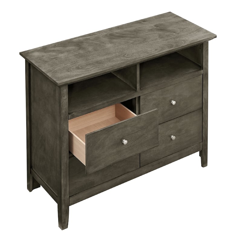 Wooden TV Media Chest with 4 Drawers - 42" - Gray