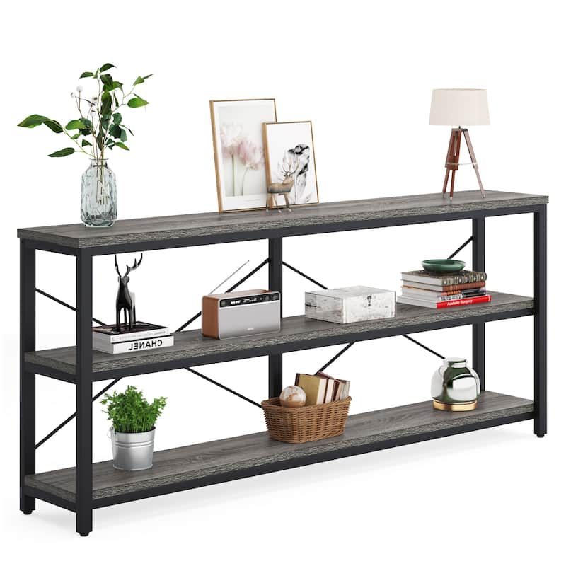 Extra Long Sofa Console Table with Storage for Entryway