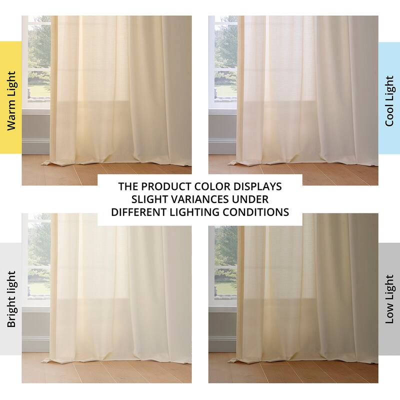 Exclusive Fabrics Rustic Linen Weave Light Filtering Curtains for Bedroom & Living Room Curtains - 2 Panel Drapes