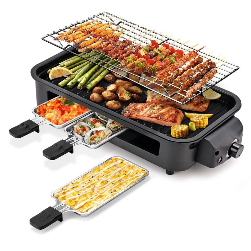 Electric Indoor Grill,2 in 1 Indoor Grills for Kitchen with Grill Net