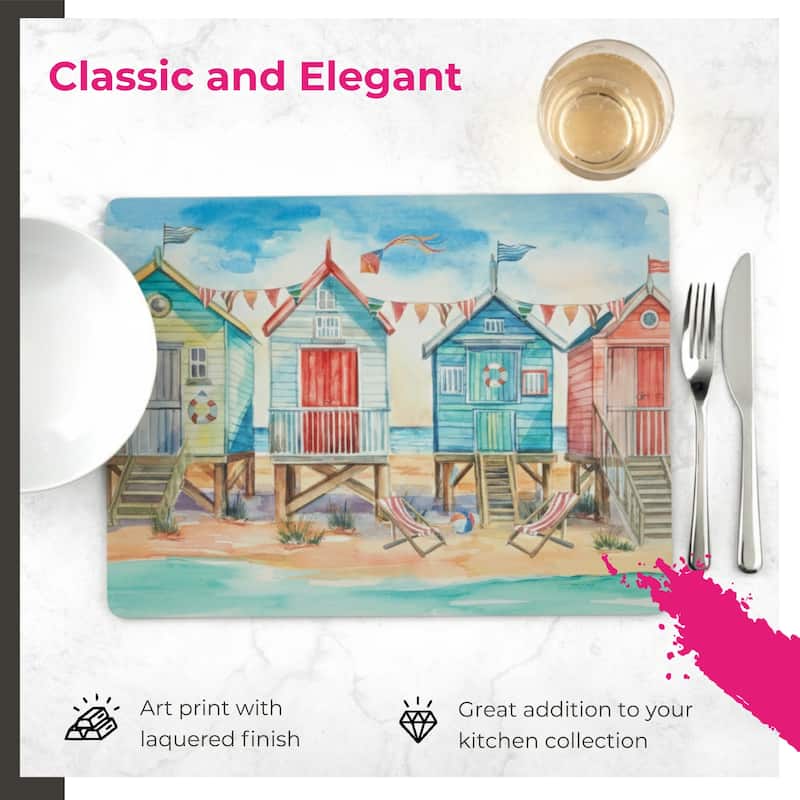Portmeirion Beach Huts Placemats, Set of 4