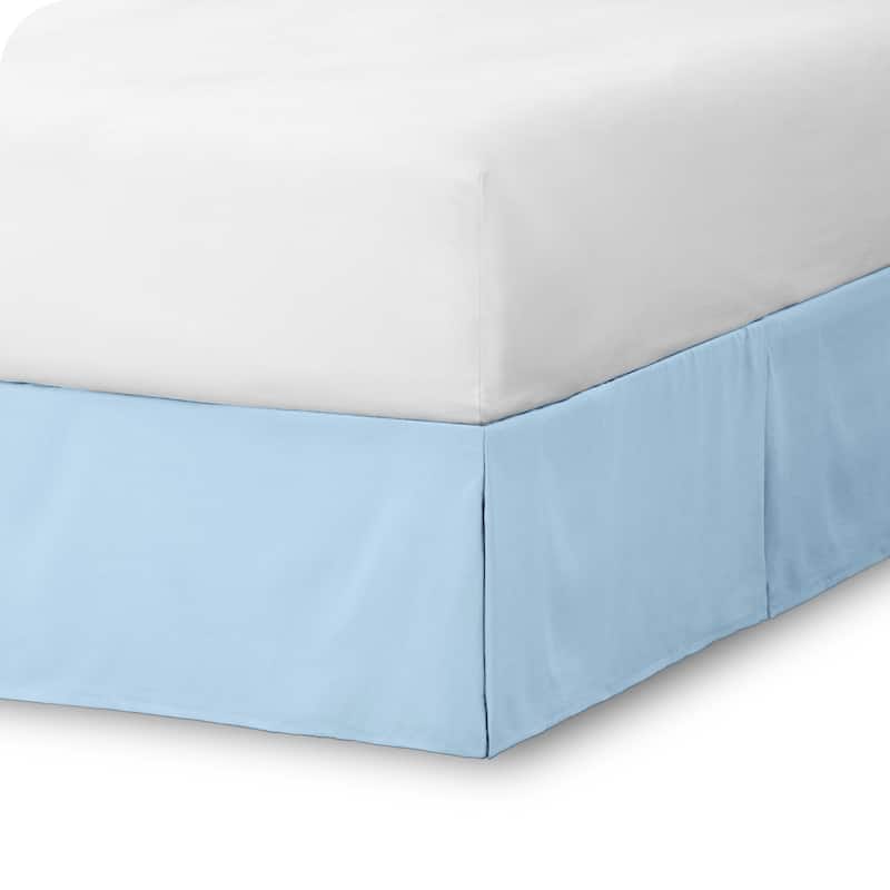 Bare Home Pleated Bed Skirt - 15-Inch Tailored Drop Easy Fit - King - Light Blue