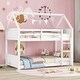 preview thumbnail 26 of 32, Twin Over Twin House Floor Bunk Bed with Headboards